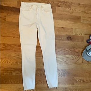 Mother Highwaisted Looker White Jeans